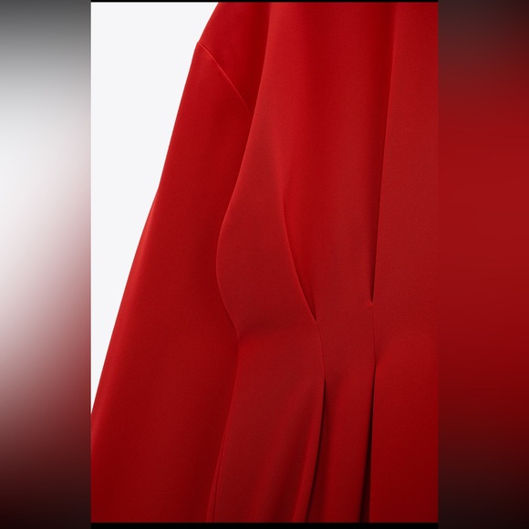 Zara Red Pleated Mini Dress - Picture 7 of 10